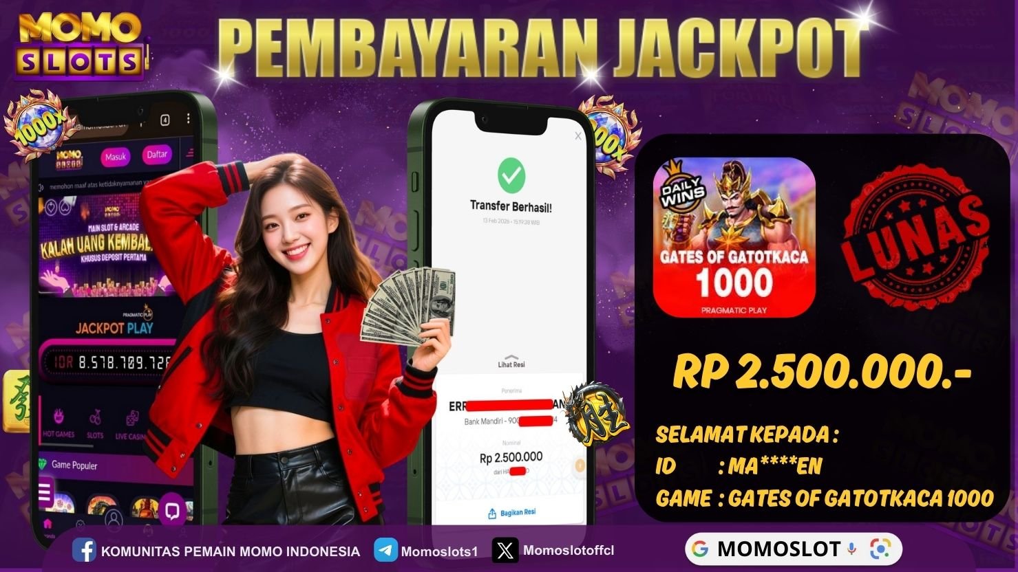 MOMOSLOTS JACKPOT SLOT GATES OF GATOTKACA 1000